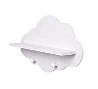 Ngbbby Estantes de Nube, Estante Flotante de Madera con Forma de Nube Blanca, Perchero, Estante de Almacenamiento para guardería