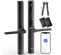 NGTeco Cerradura de puerta inteligente Cerradura de seguridad sin llave con huella digital, código, tarjeta IC, WiFi para puertas estrechas, control mediante aplicación, fácil instalación