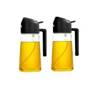 NGTFDCP Dispensador de aceite, Dispensador De Aceite 2 En 1, Pulverizador, Botella Vertedora, Contenedor, Vaporizador for Cocina, Ensalada, Barbacoa, Acampada para freidora, ensalada(2Pcs Black)