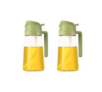 NGTFDCP Dispensador de aceite, Dispensador De Aceite 2 En 1, Pulverizador, Botella Vertedora, Contenedor, Vaporizador for Cocina, Ensalada, Barbacoa, Acampada para freidora, ensalada(2Pcs Green)