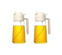 NGTFDCP Dispensador de aceite, Dispensador De Aceite 2 En 1, Pulverizador, Botella Vertedora, Contenedor, Vaporizador for Cocina, Ensalada, Barbacoa, Acampada para freidora, ensalada(2Pcs White)