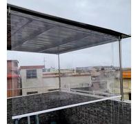 NIANXINN Persianas Enrollables Transparente Exterior,Estor Enrollable Impermeables de Plastico PVC,Cortinas Divisorias a Prueba de Viento y Polvo,Personalizadas,Ancho x Alto (130cm x 240cm)