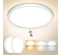 NIBSHOOM 2PCS Plafon LED Techo con Sensor de Movimiento Ø30CM