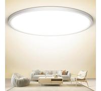 NIBSHOOM Plafon LED Techo Redonda Plana 4000K,24W/2400LM/IP44 Resistente al agua Lámpara de Techo,Modernos Sencillo Plafones para Techo LED para Baño Salon Cocina Dormitorio,300 * 17mm