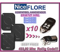 Nice FLO1RE, Nice Flo2RE, Nice FLO4RE 433,92 MHz, repuesto de control remoto compatible, transmisor universal, transmisor de mano, transmisor, transmisor, remoto, 10 unidades