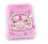 Nice Group - Magic Unicorn - Dreamycorn Mini Diary, Mini Diario Unicornio con Suave Pelo Rosa, Bolígrafo Unicornio y Almacenamiento