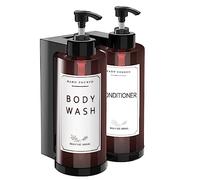 NICEME 2 Piezas Dispensadores de Jabón de Montaje en Pared,Dispensador de Jabón de 300ml de Montaje en Pared Sin Taladro Dispensador - Diseño de Apertura con Llave+Etiquetas