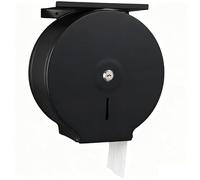 NICEME Acero Inoxidable Toallero con Cerradura - Dispensadores de Papel Higiénico - Toallero con Material de Montaje - Diámetro 255mm, Mandril 40mm - Negro