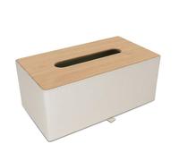 NICEME Caja de Pañuelos de Cuero PU, Caja de Pañuelos De Escritorio, Dispensador de Pañuelos, Ideal para Oficina y Hogar, 25 x 14 x 10 cm, Beige
