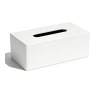 NICEME Caja de Pañuelos de Cuero PU, Caja de Pañuelos De Escritorio, Dispensador de Pañuelos, Ideal para Oficina y Hogar, 25 x 14 x 10 cm, Blanco