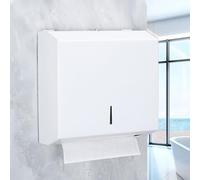 NICEME Dispensador de Toallas de Papel, Acero Inoxidable, Dispensador de Toallas con Cerradura, Dispensador de Toallas de Papel Z Plegable, Blanco