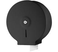 NICEME Dispensador de Toallas de Papel - Acero Inoxidable Toallero con Cerradura - Dispensadores de Papel higiénico - Toallero con Material de Montaje - Diámetro 255mm, Mandril 40mm, Negro