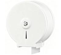 NICEME Dispensador de Toallas de Papel - Acero Inoxidable Toallero con Cerradura - Dispensadores de Papel higiénico - Toallero con Material de Montaje - Diámetro 255mm, Mandril 40mm, Blanco