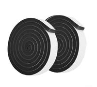 Niceminiwall Burlete de espuma para puertas de 4 m y esponja de 0.5 cm y 3 cm de ancho, resistente a la intemperie, burlete con respaldo, negro, o 2 rollos (0.5 cm, 2 rollos)