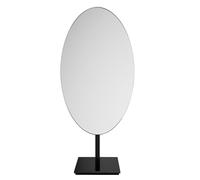 Nicesail Espejo cosmético de bronce negro espejo de maquillaje de pie lujo espejo unilateral estilo italiano vintage elegante espejo de mesa ovalado rotación 360°, 18 x 30 cm