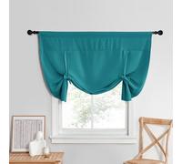 NICETOWN Cortinas Cortas Ajustables para Ventana, para Dormitorio, privacidad y Ahorro de energía, para baño, 52 x 45 Pulgadas, 1 Panel, Verde Azulado Pavo Real