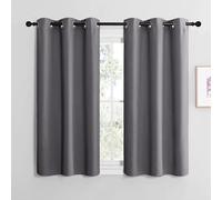 NICETOWN Cortinas Cortas de Ventanas Grises Opacas Cortinas Blackout Termicas Aislantes Frio Decorativas para Salon Dormitorio Habitacion 2 Paneles con Ojales 107x120cm Gris