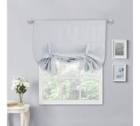 NICETOWN Cortinas de Cocina de 137 cm de Largo, Cortinas Romanas Opacas con diseño de Globo para baño (Blanco grisáceo, 1 Panel, 40 Pulgadas de Ancho por 54 Pulgadas de Largo)