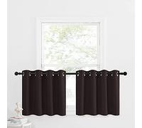 NICETOWN Cortinas de Cocina para Ventana, Cortinas Opacas con Ojales en la Parte Superior, Cortinas a Medida (marrón Caramelo, Doble Pieza, 52 Pulgadas de Ancho x 24 Pulgadas de Largo + cabecera de