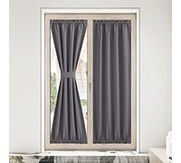 NICETOWN Cortinas de Ventana con Aislamiento térmico para Invierno, Cortina Gruesa y sólida para Puerta de Cocina, Bolsillo para Barra, Puerta Delantera Francesa para Aula/Patio, 91 x 203 cm, 1