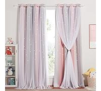 NICETOWN Cortinas Dormitorio Opacas con Visillos Blancos, Termica Aislante