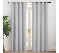 NICETOWN Cortinas Grises Opacas Cortinas Blackout Termicas Aislantes Frio Decorativas para Salon Dormitorio Habitacion 2 Paneles con Ojales 140x220cm Gris Claro