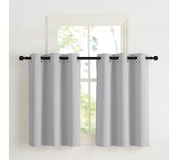 NICETOWN Cortinas Grises Opacas Cortinas Blackout Termicas Aislantes Frio Decorativas para Salon Dormitorio Habitacion Cocina Comedor 2 Paneles con Ojales 107x90cm Gris Claro