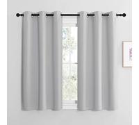 NICETOWN Cortinas Grises Opacas Cortinas Blackout Termicas Aislantes Frio Decorativas para Salon Dormitorio Habitacion 2 Paneles con Ojales 107x120cm Gris Claro