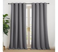 NICETOWN Cortinas Grises Opacas Cortinas Blackout Termicas Aislantes Frio Decorativas para Salon Dormitorio Habitacion 2 Paneles con Ojales 140x240cm Gris