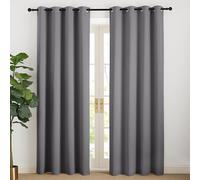 NICETOWN Cortinas Grises Opacas Cortinas Blackout Termicas Aislantes Frio Decorativas para Salon Dormitorio Habitacion 2 Paneles con Ojales 140x200cm Gris