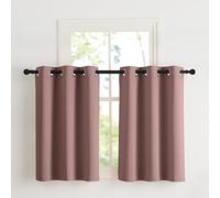 NICETOWN Cortinas Opacas Cortas de Cocina, Curtains Blackout Termicas Aislantes de Luz para Comedor Dormitorio con Ojales 2 Piezas,107x90cm,Rosa Oscuro