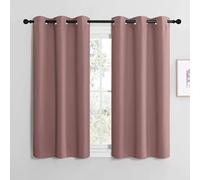 NICETOWN Cortinas Opacas Cortas de Cocina, Curtains Blackout Termicas Aislantes de Luz para Comedor Dormitorio con Ojales 2 Piezas,107x137cm,Rosa Oscuro