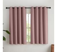 NICETOWN Cortinas Opacas Cortas de Cocina, Curtains Blackout Termicas Aislantes de Luz para Comedor Dormitorio con Ojales 2 Piezas,140x145cm,Rosa Oscuro
