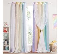 NICETOWN Cortinas Opacas Dobles con Visillo Blanco, Termicas Aislantes