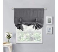 NICETOWN Cortinas Opacas Romanas para Ventana de baño, Puerta, Cocina (Gris, 1 Panel, 101,6 cm de Ancho por 137 cm de Largo)