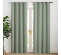 NICETOWN Cortinas Salon 2 Piezas Cortinas Termicas Opacas para Ventanas de Dormitorio Oficina Cortinas Blackout de Color Liso con Ollaos 140x200cm Verde Salvia