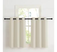 NICETOWN Cortinas Salon Modernas 2 Piezas Cortinas Beige Opacas para Dormitorio Matrimonio Cocina de Ventanas Curtains for Living Room con Ollaos 107x90cm Beige Claro