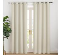 NICETOWN Cortinas Salon Modernas 2 Piezas Cortinas Beige Opacas para Dormitorio Matrimonio Cocina de Ventanas Curtains for Living Room con Ollaos 140x220cm Beige Claro