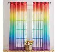 NICETOWN Cortinas Salon Translucidas, Estampado Degradado, 2 Piezas