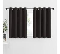 NICETOWN Paneles de Cocina opacos térmicos - Cortinas con Ojales de nergética para Ventanas pequeñas (marrón Caramelo, 2 Piezas, 52 Pulgadas de Ancho x 36 Pulgadas de Largo + cabecera de