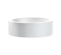 NICOLI Jarrón redondo Eco pequeño de resina para interior y exterior, diámetro de 25 x 12 cm, altura de 30 x 14 cm, color blanco