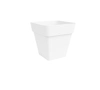 Nicoli Maceta cuadrada Arké cuadro, macetera de polietileno para interior y exterior elegante, superficie mate, dimensiones 39 x 39 x 39 cm (blanco)