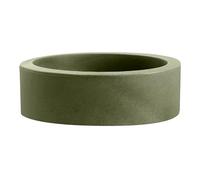 NICOLI Maceta redonda Echo Small de resina para interior y exterior, diámetro 25 x 12 cm, altura 30 x 14 cm (verde, diámetro 30 x 14 cm)