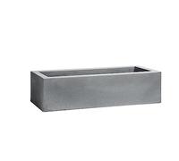 Nicoli - Macetero pequeño rectangular Minos de resina, 45 x 20 x 12 cm, apto para interior y exterior, macetero elegante efecto mate (ceniza)