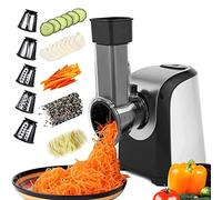 Nictema 5 en 1 Cortador de Verduras Eléctrico 150W con 5 Conos -Plata/Negro