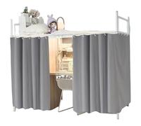 NIDONE Cortinas Opacas para litera, 2 Paneles, Cortina de privacidad para litera con Cuerda y Ganchos para el hogar, Dormitorio, Estudiantes universitarios, 47x79 Pulgadas, Gris