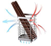 NIDONE Portacubiertos de acero inoxidable, escurridor de utensilios de cocina, organizador antioxidante para cuchillos, tenedores y palillos, organizador de fregadero que ahorra espacio, Talla L