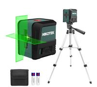 Nikotek Nivel Láser con Tripode,Autonivelante Verde Láser de Líneas Cruzadas Horizontales y Verticales para Decoración del Hogar Bolsa de Transporte, 2xBatería Incluida IP54