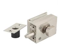 Nikou Cerradura de puerta de cristal, cerradura de puerta de cristal, cerradura de suelo, cerradura de puerta de cristal, perilla giratoria de latón y aleación de zinc para baño, inodoro, hogar, hotel