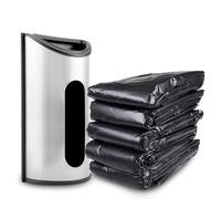 Nikou Dispensador de bolsas, almacenamiento de bolsas de plástico de acero inoxidable, bolsas de plástico, dispensador de dispensador, dispensador de bolsas, soporte para bolsas de la compra para